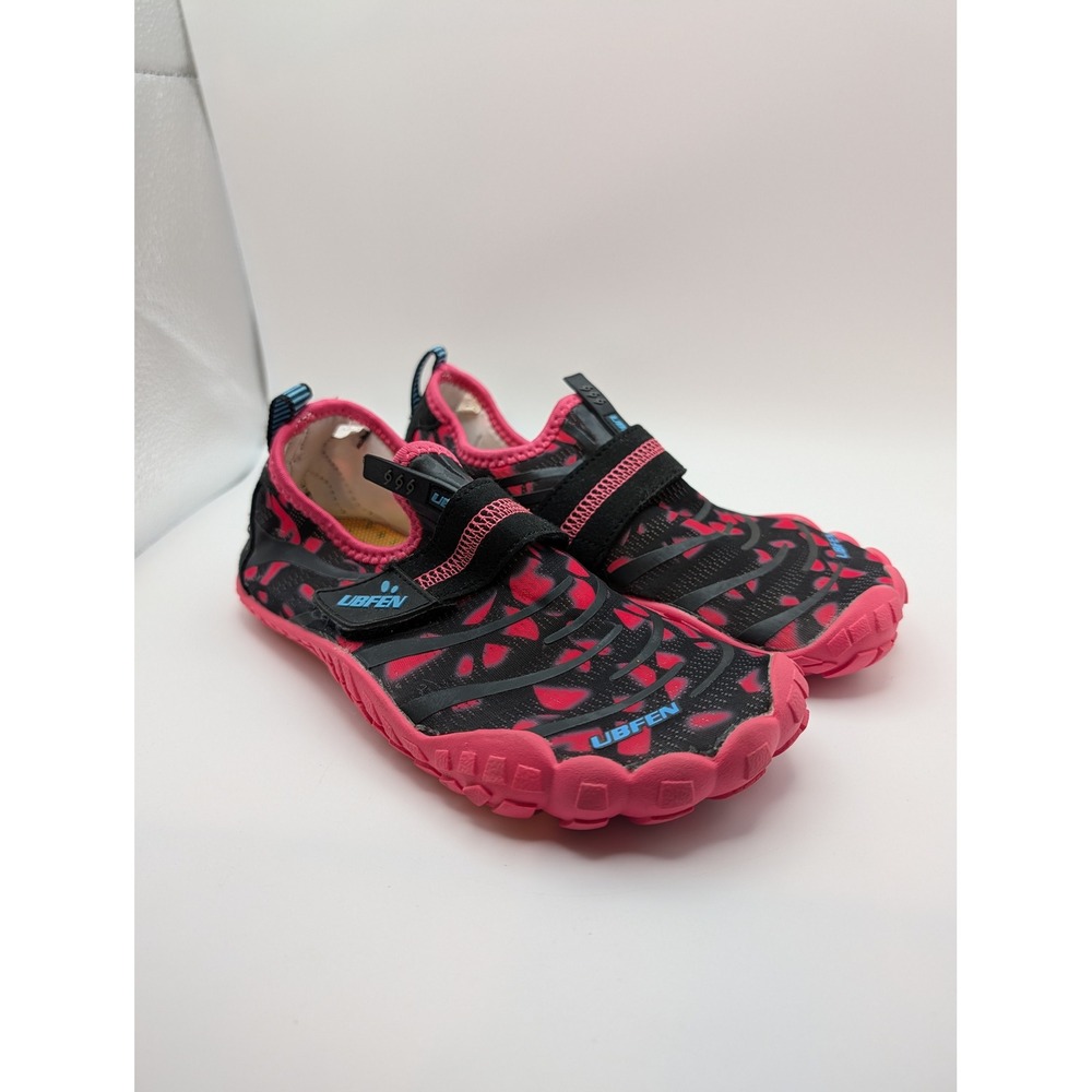 UBFEN Kids Water Shoes EU 33 Pink Black Barefoot Aqua Beach Swim Hook Loop Strap